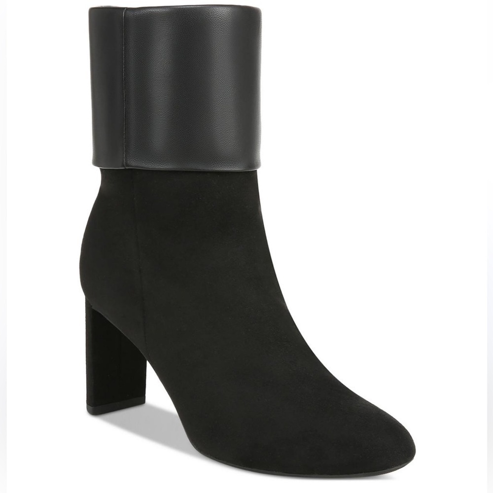 Alfani Women's Ajojo Fold-Over Cuffed Dress Black Booties, size 5 (NEW)